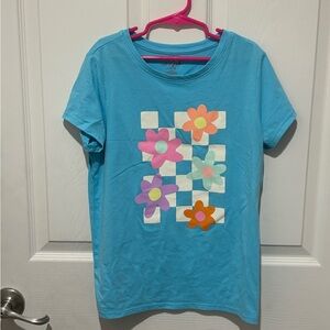 Cat & Jack Blue Floral Checkerboard Design